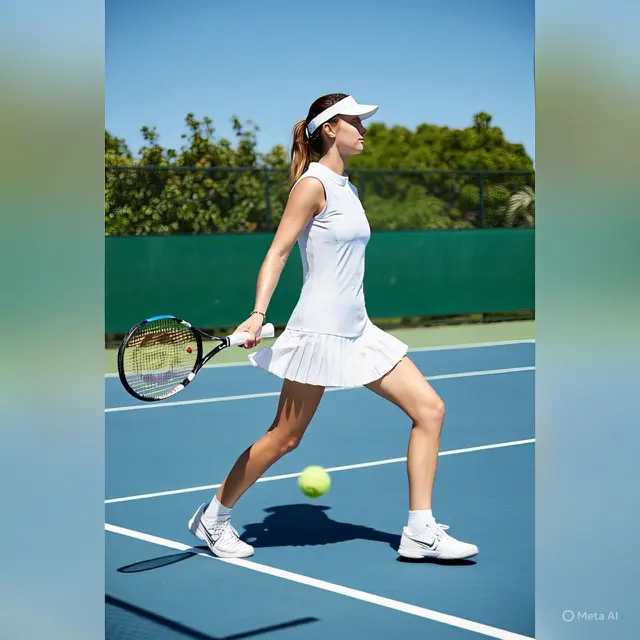 Dress Tennis dengan Detail Ruffle