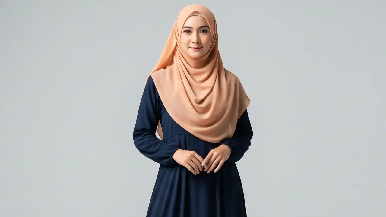 Model Gamis Syar’i Warna Gelap Tapi Tetap Bikin Wajah Cerah