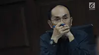 Terdakwa dugaan merintangi penyidikan korupsi e-KTP, Fredrich Yunadi menjalani sidang lanjutan di Pengadilan Tipikor, Jakarta, Kamis (26/4). Sidang mendengar keterangan saksi, salah satunya dokter spesialis jantung RSPH. (Liputan6.com/Helmi Fithriansyah)