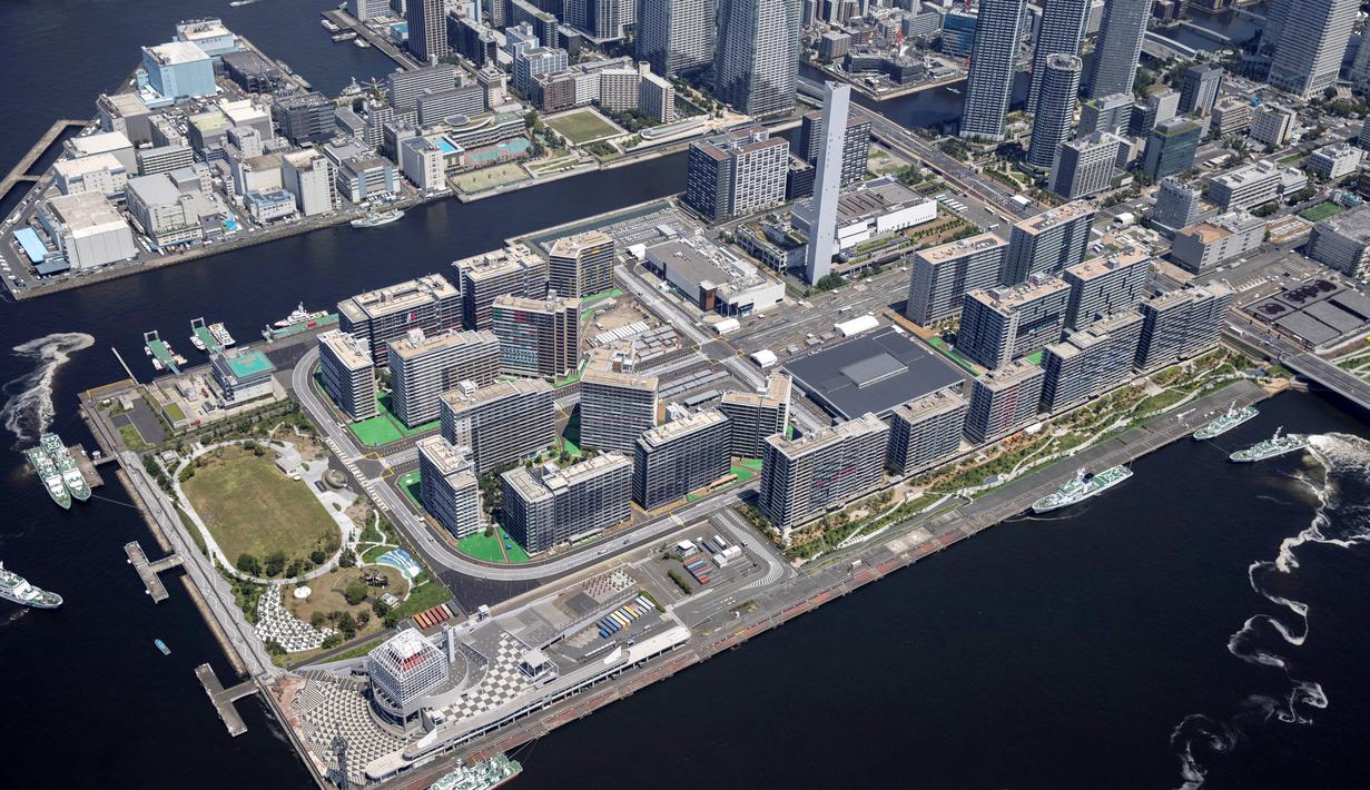 Tokyo sebagai tuan rumah Olimpiade 2020 telah mempersiapkan sejumlah fasilitas bagi para atlet yang berasal dari seluruh dunia tersebut. Termasuk Kampung Atlet. (Foto: AFP/Behrouz Mehri)