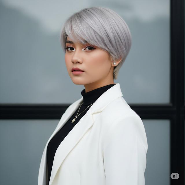 15 Inspirasi Rambut Pendek Highlight Abu-Abu, Tampil Berani, Edgy, dan ...