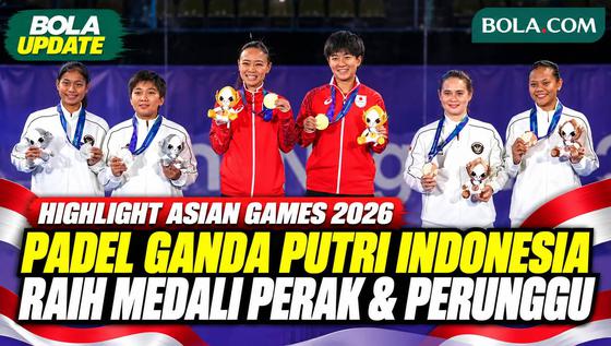 Momen Pengalungan Medali Padel Putri Indonesia di Asian Games 2026, Kusumawati/Sabatini Raih Perak