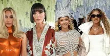 Red carpet Met Gala tidak hanya jadi panggung bagi pasangan selebriti, juga ibu dan anak. Seperti Beyonce-Blue Ivy, Kate Moss-Lilly Moss, hingga Kris Jenner-Kim Kardashian [Photo by Jamie McCarthy / GETTY IMAGES NORTH AMERICA / Getty Images via AFP dan @kimkardashian]