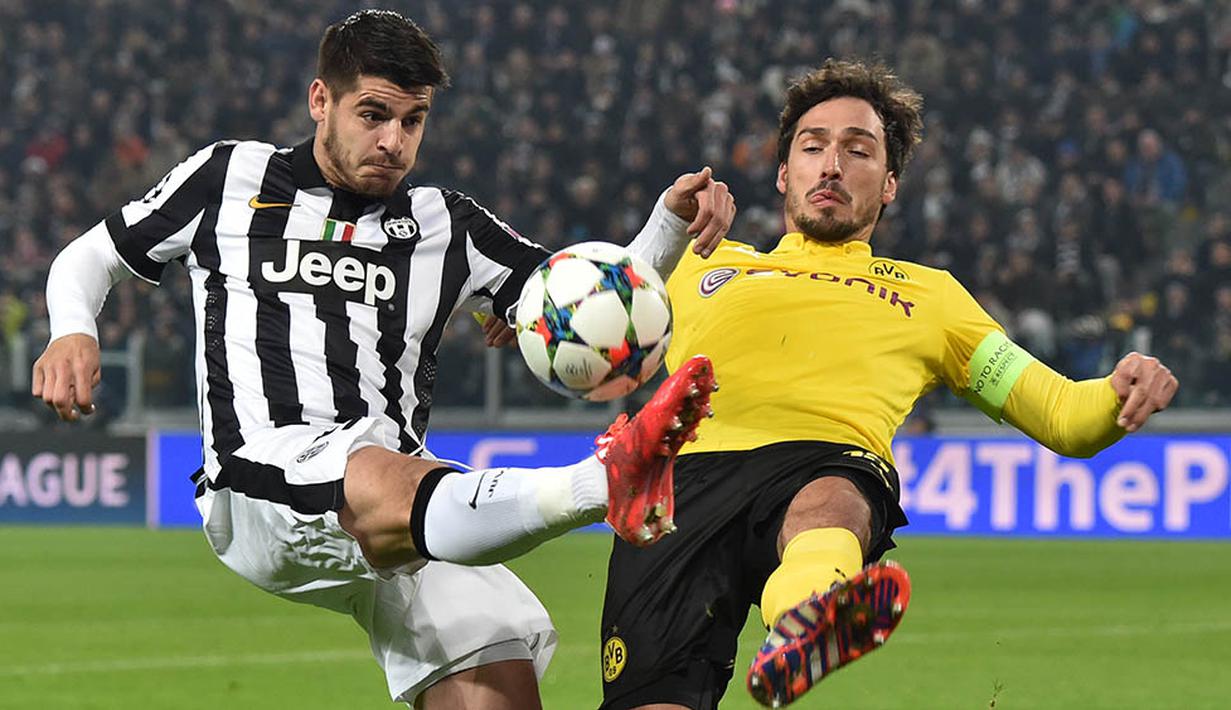 7. Meskipun sudah berseragam Juventus namun Real Madrid masih memiliki klausul untuk membeli Alvaro Morata kembali. Jadi sebelum menjualnya ke klub lain, Juventus harus terlebih dahulu menawarkannya ke Los Blancos. (AFP/Giuseppe Cacace)