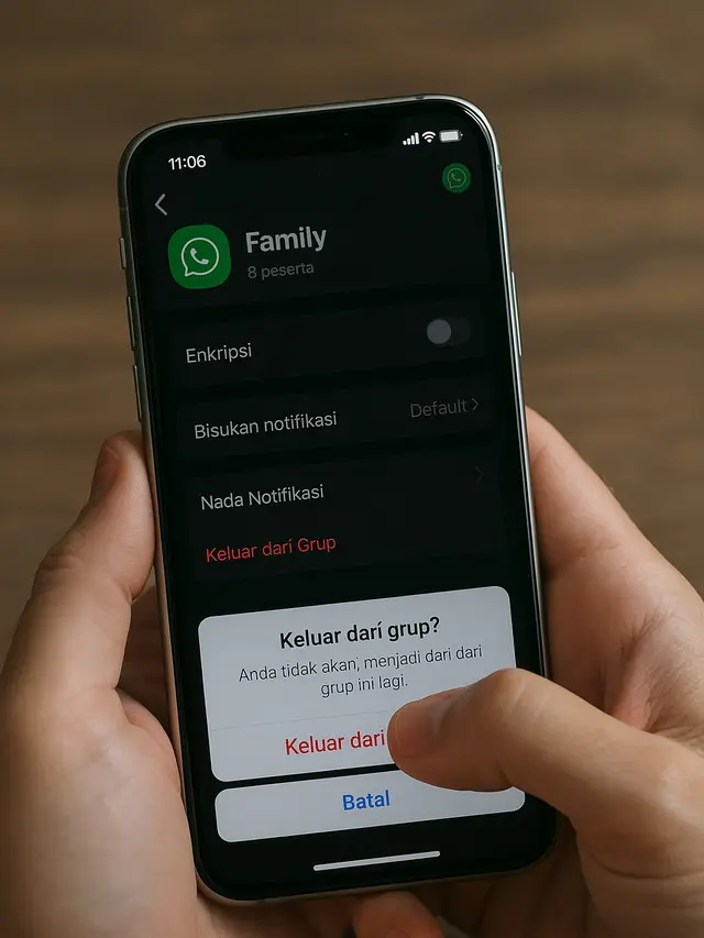 Ilustrasi keluar dari whatsapp (Foto: ChatGPT)