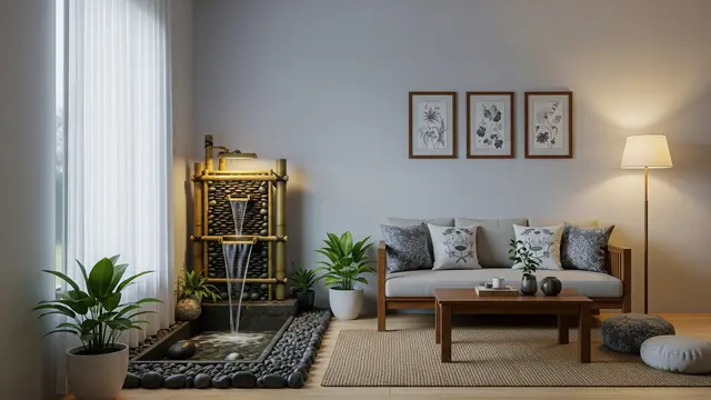 8 Ide Ruang Tamu Kecil dengan Air Terjun Mini Indoor yang Menenangkan, Bikin Suasana Rumah Lebih Adem dan Elegan
