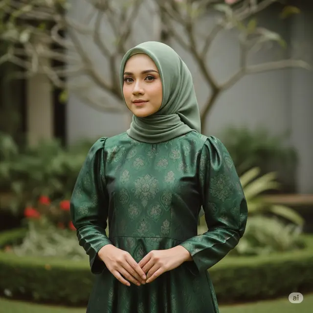 Model Baju Brokat Muslim. Foto: Gemini