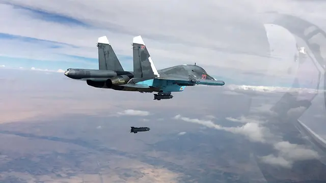 Ilustrasi, pesawat Rusia SU-34 Fighter Jet (Kemhan Rusia/RT)