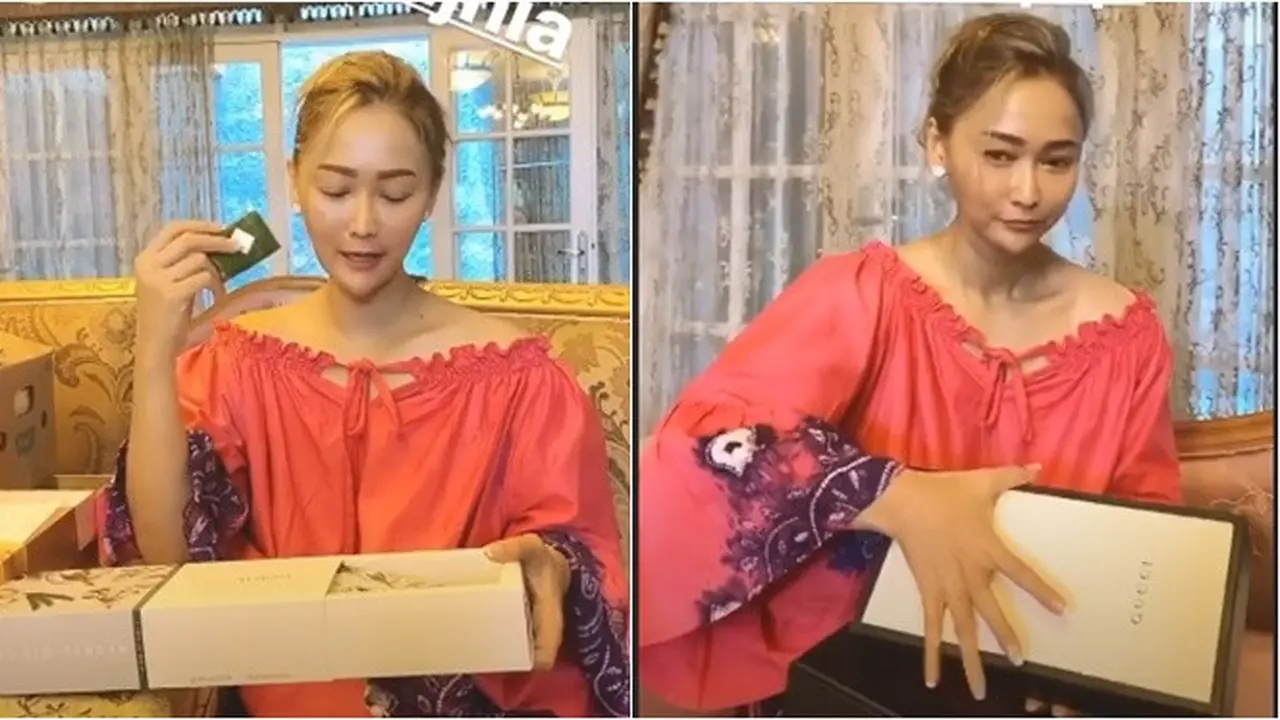 7 Potret Inul Daratista Buka Kado Ulang Tahun Ke-41, Ada Kue Sampai Barang Branded