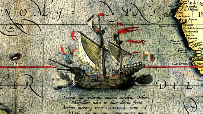 Ekspedisi Ferdinand Magellan pada 20 September 1519 untuk mencari rempah-rempah ke Indonesia (Wikipedia)