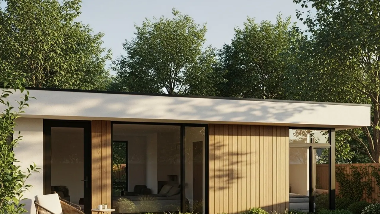 Inspirasi 7 Desain Rumah 8x12 Meter Minimalis Modern dengan Taman Belakang Asri (Image by Gemini AI)