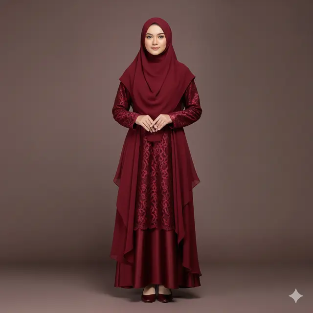 Model Gamis Syari Pesta Mewah. Gemini