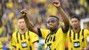 Youssoufa Moukoko yang kini tengah menjalani musim keempat bersama Borussia Dortmund masih tercatat sebagai pemain termuda yang melakukan debut di Liga Champions. Momen itu terjadi pada laga matchday ke-6 Grup F Liga Champions 2020/2021 (8/12/2020) saat Borussia Dortmund menang 2-1 di markas Zenit St Petersburg. Saat itu ia masih berusia 16 tahun dan 18 hari. (AFP/Ina Fassbender)