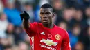 Ekspresi Paul Pogba saat merayakan gol pertama untuk MU pada pertandingan Liga Premier Inggris, Swansea City menjamu Manchester United di Stadion Liberty, Inggris (6/11). Pogba berhasil menyumbang satu gol untuk MU. (Reuters/John Sibley)