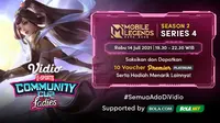 Live Streaming Vidio Community Cup Ladies Season 2 Mobile Legends Series 4, Rabu 14 Juli 2021. (Sumber : dok. vidio.com)