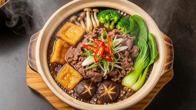 Ilustrasi Sapo Tahu Daging Sapi Pedas