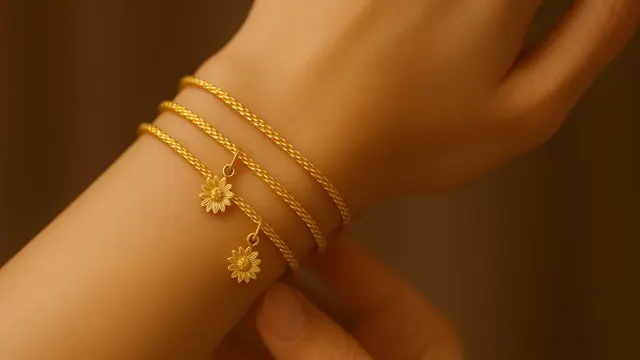 Model Gelang Emas Bertumpuk 2 Gram
