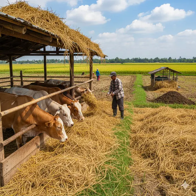 Model Usaha Ternak Campuran Sawah (Foto: Gemini AI)