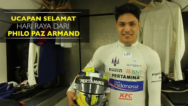 Philo Paz Armand, pebalap GP2 asal Indonesia mengucapkan Selamat Hari Raya Idul Fitri untuk mereka yang merayakan.