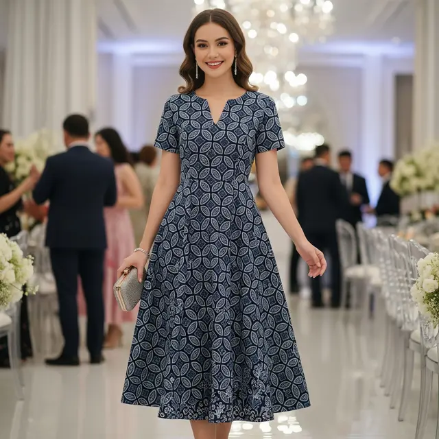 9 Model Dress Batik Kawung Modern Cocok untuk Pesta, Modis di Setiap Acara