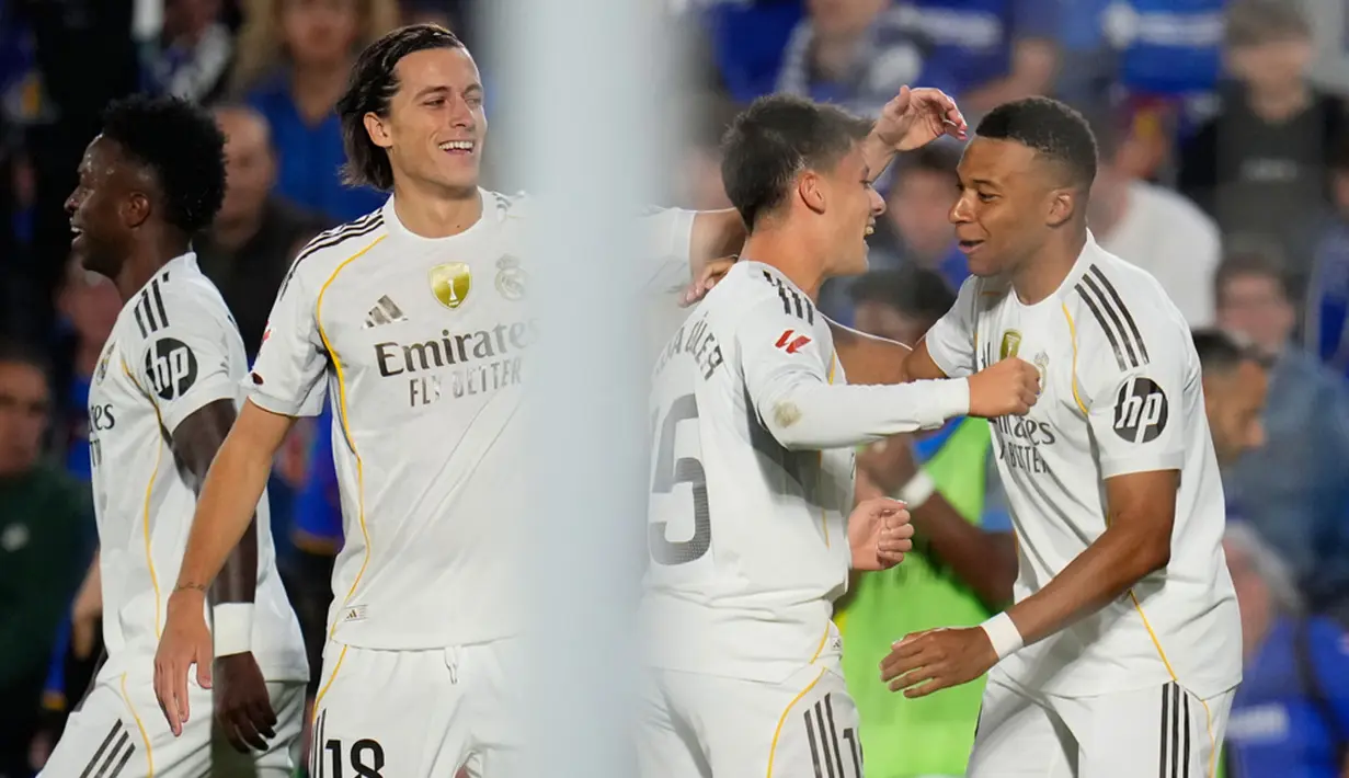 Kemenangan juga mengembalikan Real Madrid ke puncak klasemen dengan 24 poin, unggul dua angka dari Barcelona, yang akan menjadi lawan mereka pada laga El Clasico akhir pekan mendatang. (AP Photo/Manu Fernandez)