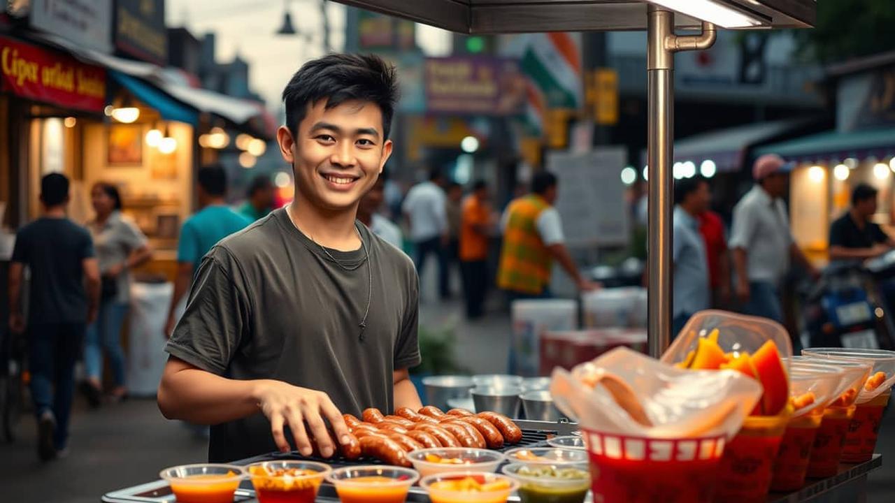 trik jualan sosis bakar