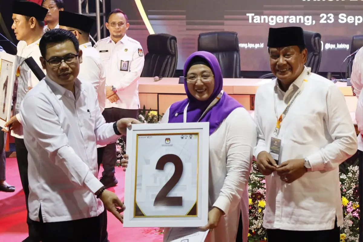 Calon Bupati Tangerang Maesyal Rasyid-Intan Nurul Hikmah mengaku bersyukur mendapat nomor urut 2 di Pilkada Kabupaten Tangerang.