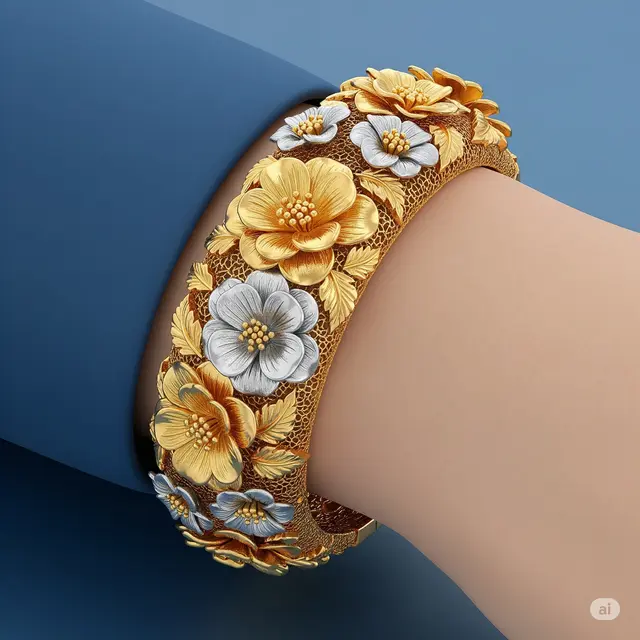 Model Gelang Suasa 5 Motif Bunga Terkini.