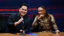 <p>Ketua Umum PSSI, Erick Thohir (tengah), didampingi Wakil Ketua Umum PSSI, Zainudin Amali, saat jumpa pers di Media Center SUGBK, Jakarta, Senin (29/5/2023). Pada kesempatan tersebut PSSI memberikan keterangan terkait tiket pertandingan antara Timnas Indonesia vs Argentina. (Bola.com/M Iqbal Ichsan)</p>