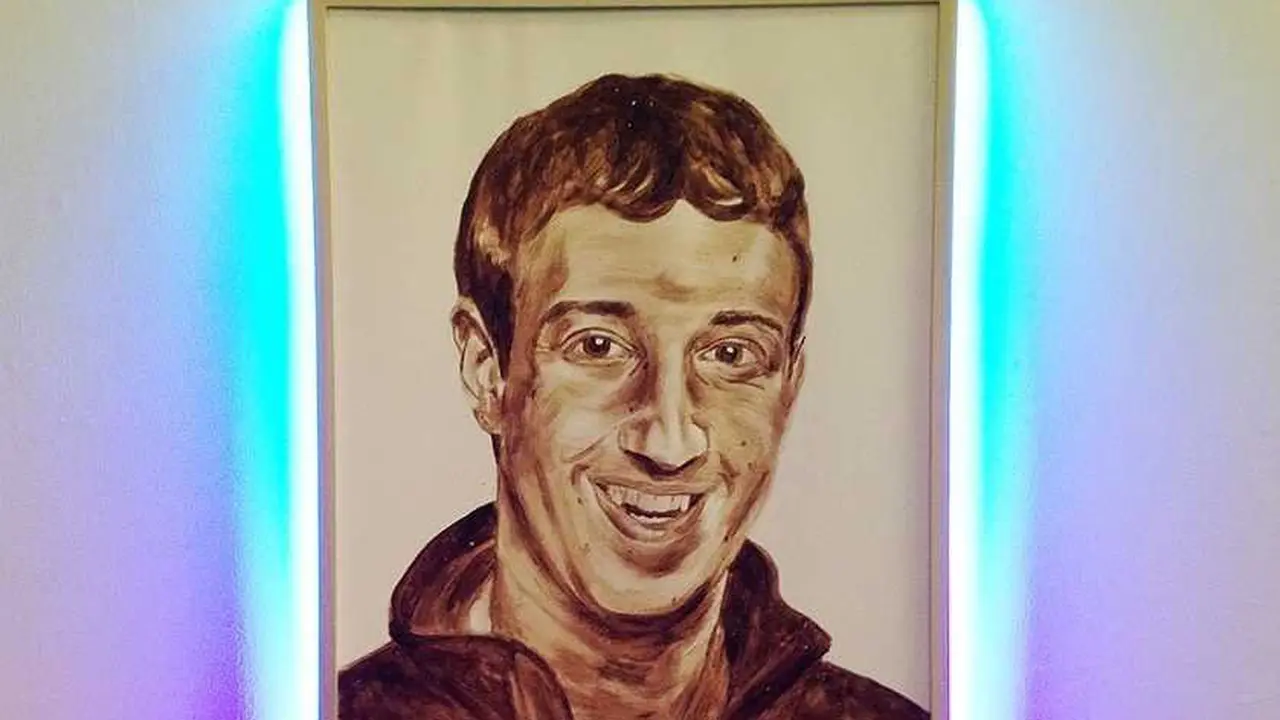 Seniman Buat Lukisan Wajah Bos Facebook Menggunakan Tinja