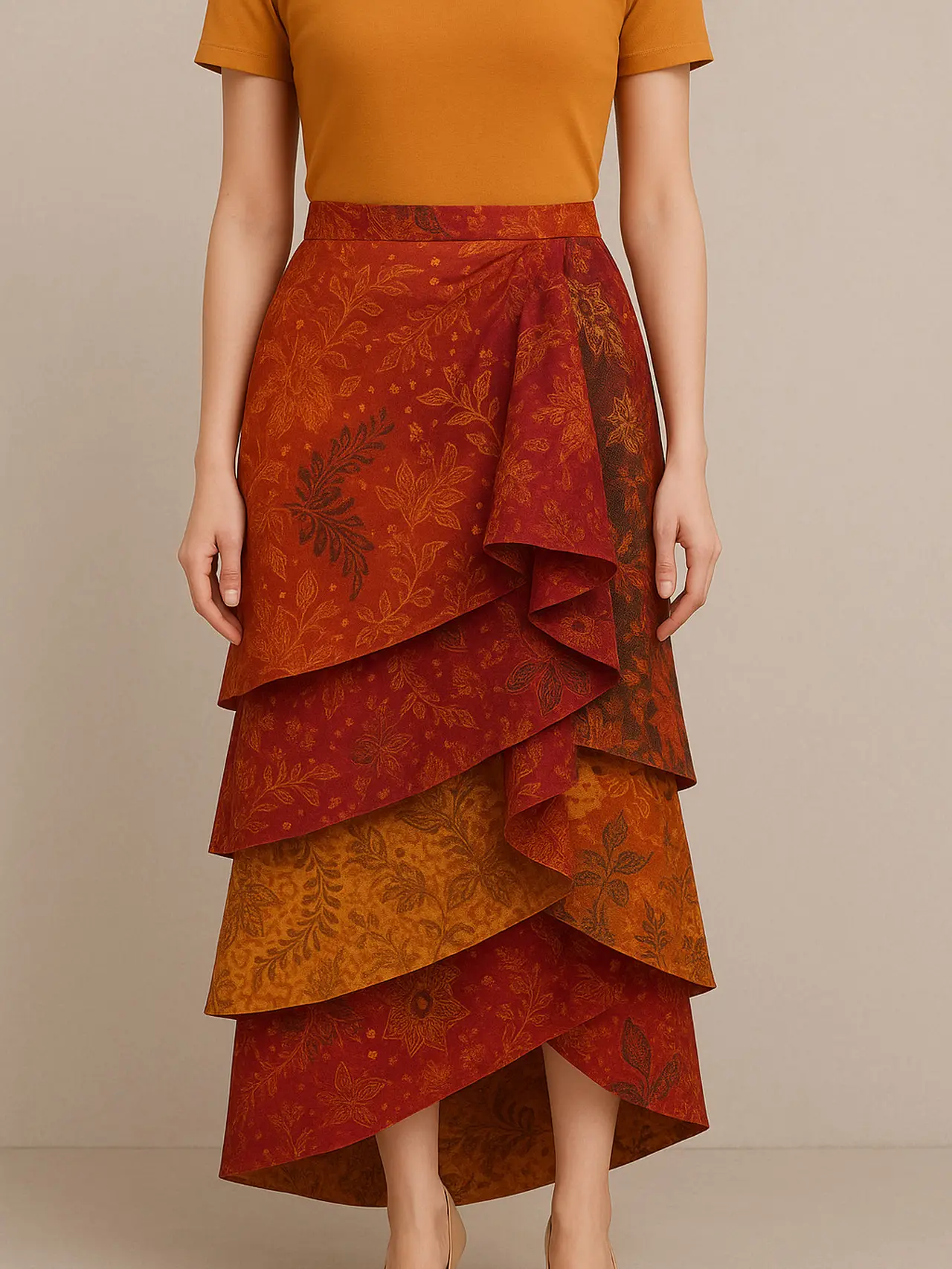7 Inspirasi Model Batik Rok Lilit (Wrap Skirt) Terbaru, Elegan ...