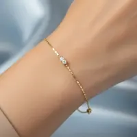 Model Gelang Emas 1 Gram Kombinasi Rantai dan Batu Zircon (Image by Gemini AI)
