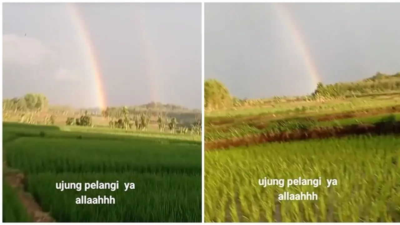 Viral Aksi Pria Kejar Ujung Pelangi Sampai Kelelahan, Tampak Dekat tapi Sangat Jauh