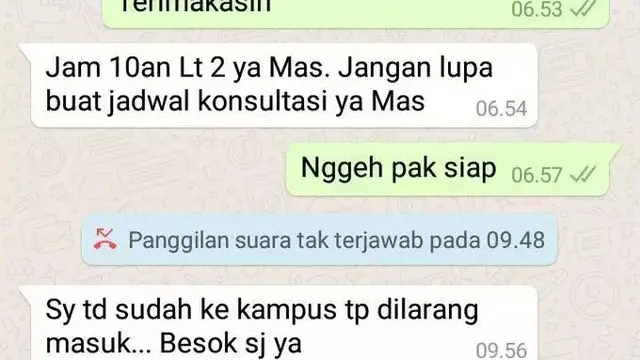 8 Chat Mahasiswa ke Dosen saat Ingin Bimbingan Skripsi Ini Kocak