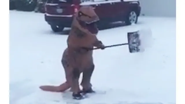 Dinosaurus Pengeruk Salju Ini Jadi Viral di Internet 