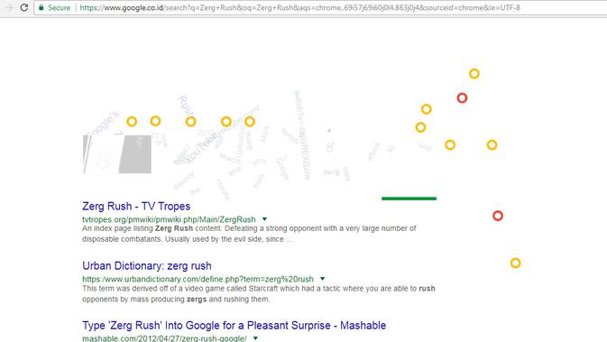 Zerg Rush, salah satu gim tersembunyi di Google (Sumber: Google)