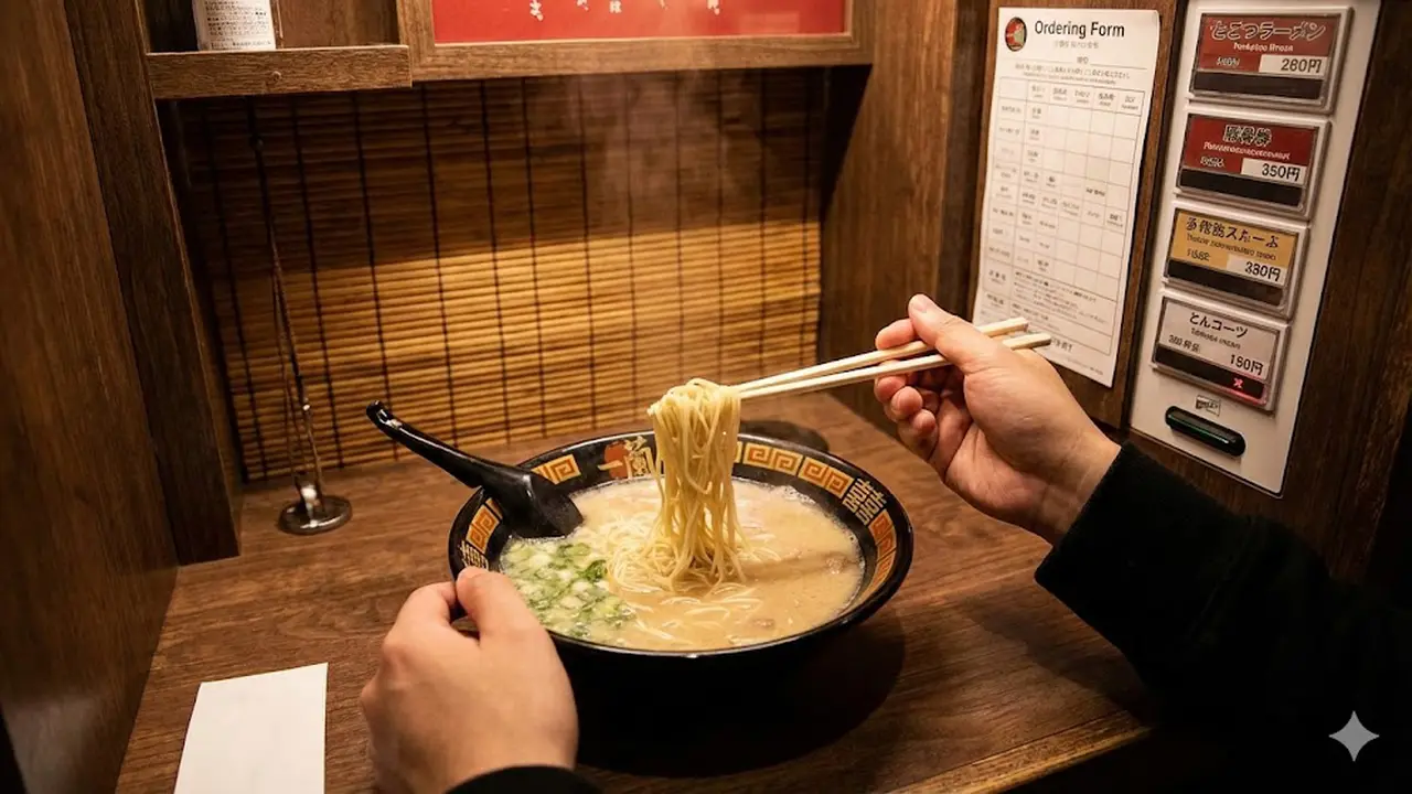 Pengalaman makan di Ichiran Ramen (Gemini AI)