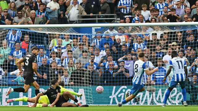 Selebrasi Brighton saat mengalahkan Manchester City di Liga Inggris 2025/2026