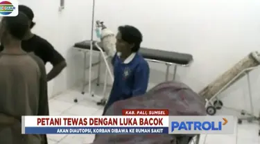 Seorang petani ditemukan tewas dengan sejumlah luka bacokan di kawasan Kabupaten Pali, Sumatera Selatan.