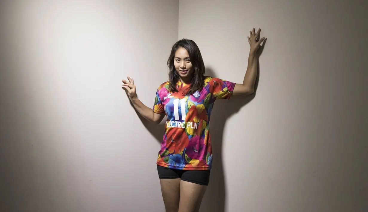 Berllian Marsheilla merupakan salah satu pevoli cantik Indonesia. (Bola.com/Vitalis Yogi Trisna) 