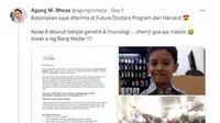 Haidar, anak usia 13 tahun yang lolos program Future Doctors Harvard (Twitter.com/agungmrheza)