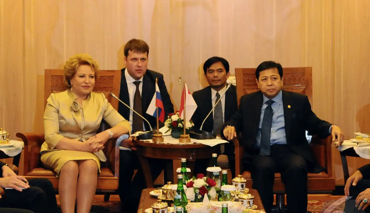 Agenda utama kunjungan kerja Dewan Federasi Rusia adalah untuk membicarakan kerjasama Indonesia dan Rusia di bidang peningkatan kerjasama bilateral antar parlemen, Jakarta, Selasa (11/11/2014) (Liputan6.com/Andrian M Tunay)