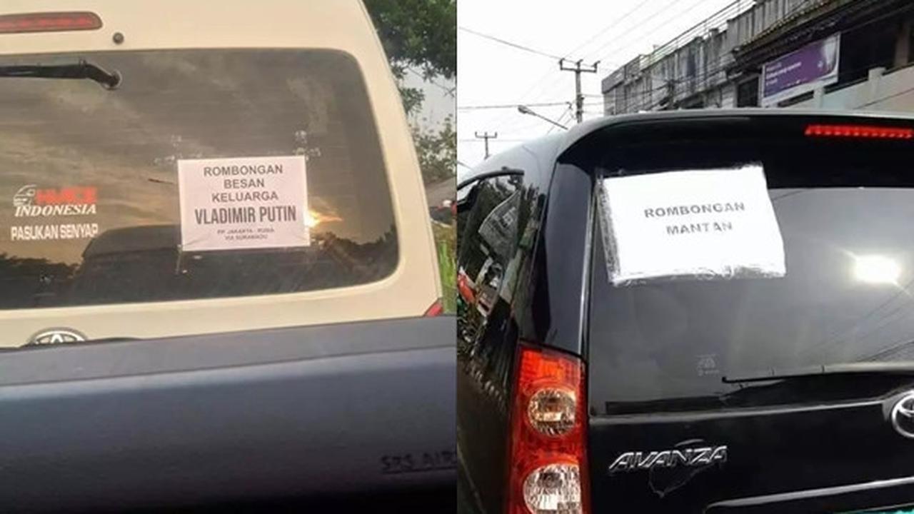 Tulisan di belakang mobil (Ist)