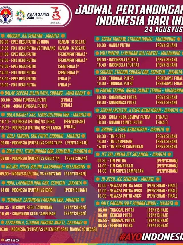 Jadwal Kemenpora 1