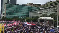 Suasana acara parade kebudayaan bertajuk Kita Indonesia di Bundaran HI, Jakarta Pusat, Minggu (4/12/2016) pagi. (Liputan6.com/FX. Richo Pramono)