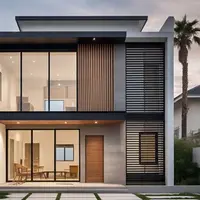 Ilustrasi Rumah dengan Fasad Rumah Kayu (Sumber Gambar: Meta AI)