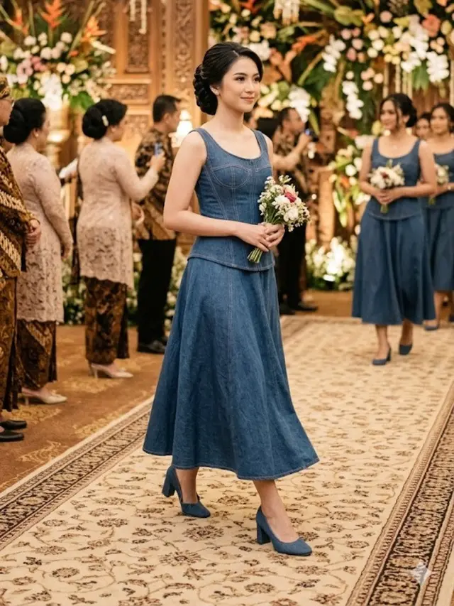 Model Baju Bridesmaid Denim