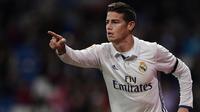 3. James Rodriguez (Real Madrid) - The Blues ingin merekrut gelandang 25 tahun ini untuk memperkuat lini tengah. Antonio Conte diklaim menyukai gaya permainan pesepak bola Kolombia itu sejak masih berkarier di AS Monaco. (AFP/Javier Soriano)