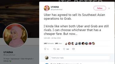 Reaksi Warganet Negeri Jiran tentang Akuisisi Uber