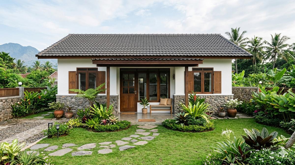 7 Desain Rumah Desa Konsep Natural Modern dengan Batu Alam: Harmonis dan Elegan